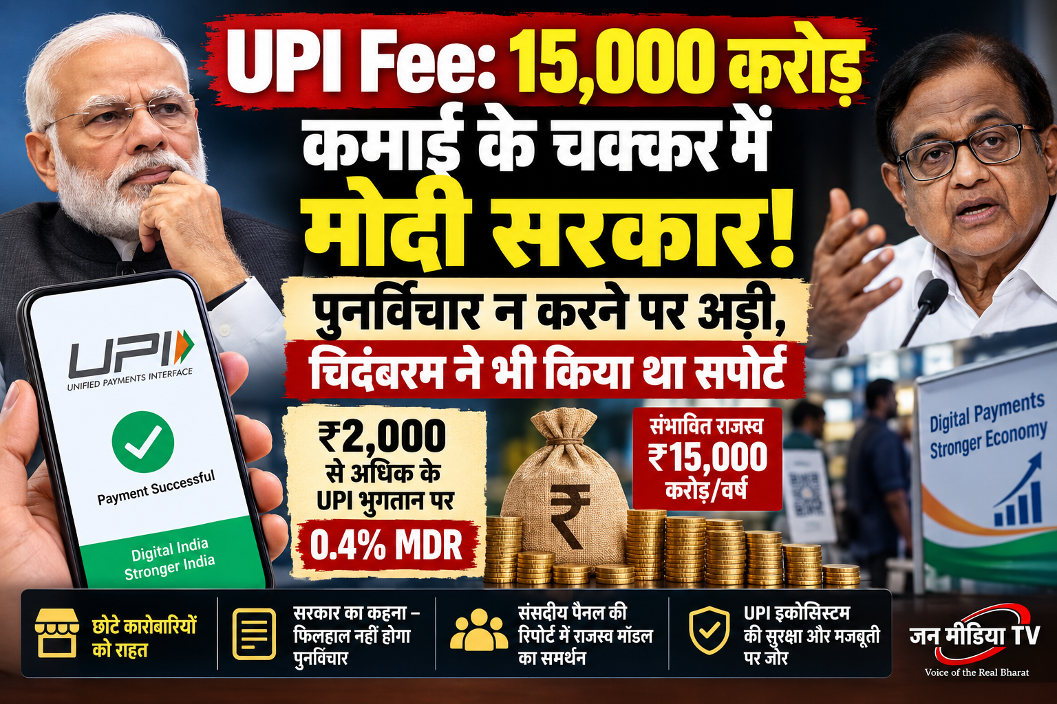 UPI Fee: ₹15,000 करोड़ की कमाई के बीच सरकार का बड़ा फैसला, 0.4% MDR पर नहीं होगा पुनर्विचार